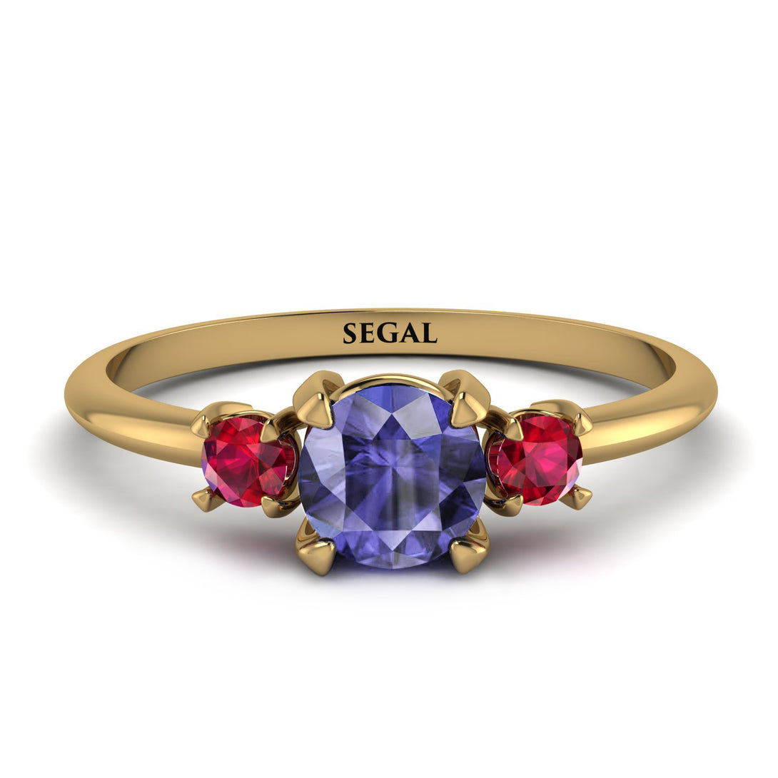 Classic Three Stone Tanzanite Engagement Ring - Valentina No. 210