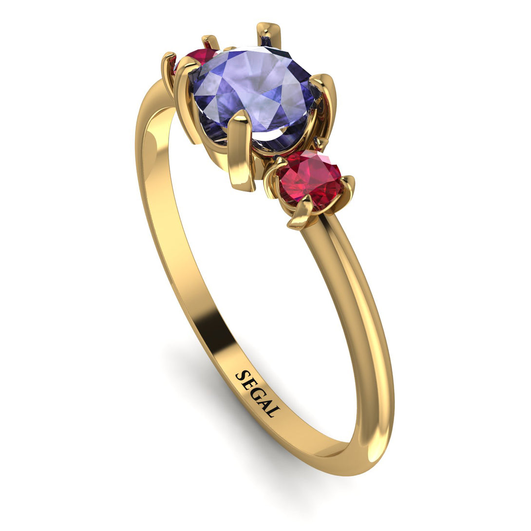 Classic Three Stone Tanzanite Engagement Ring - Valentina No. 210