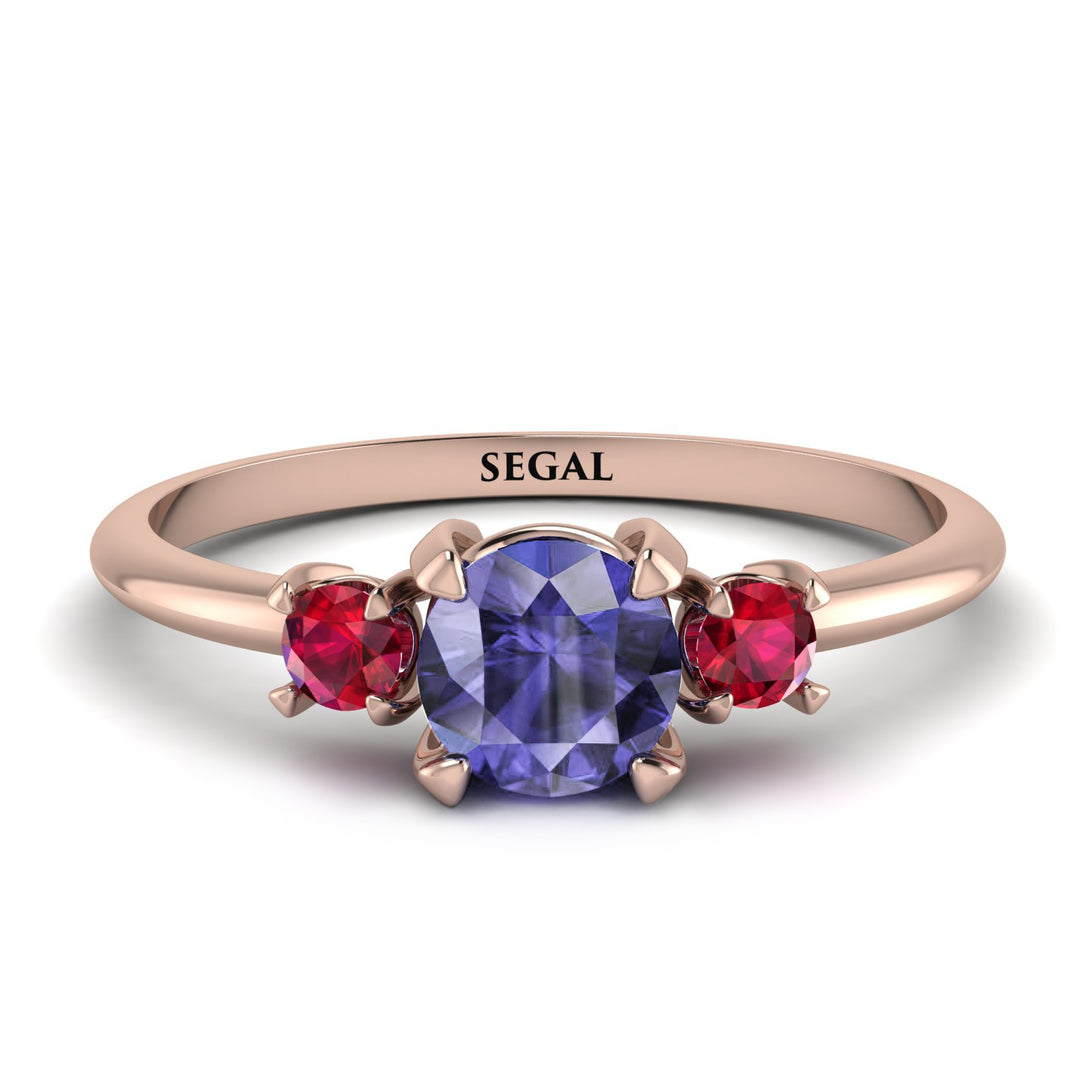 Classic Three Stone Tanzanite Engagement Ring - Valentina No. 211