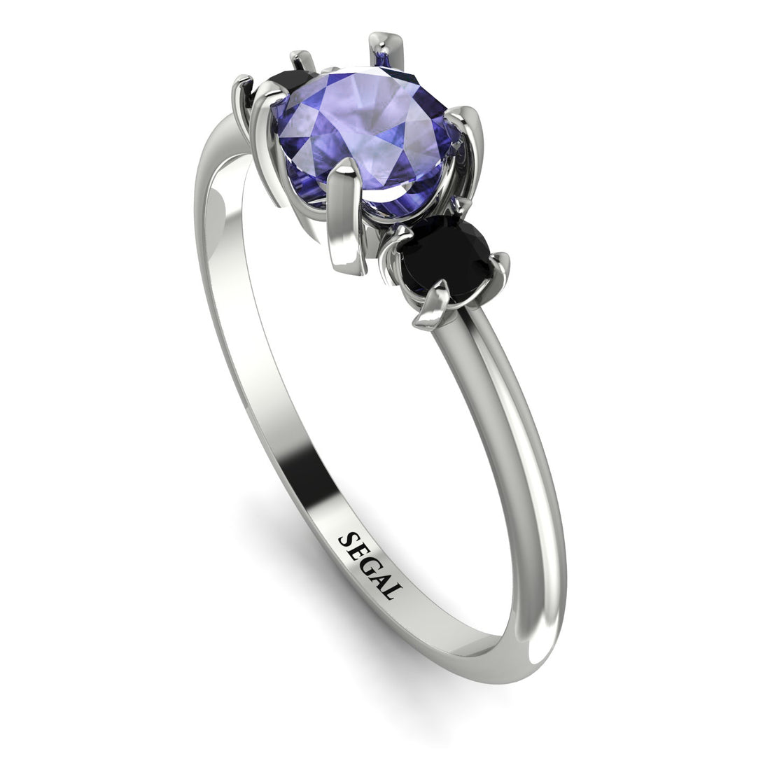 Classic Three Stone Tanzanite Engagement Ring - Valentina No. 209