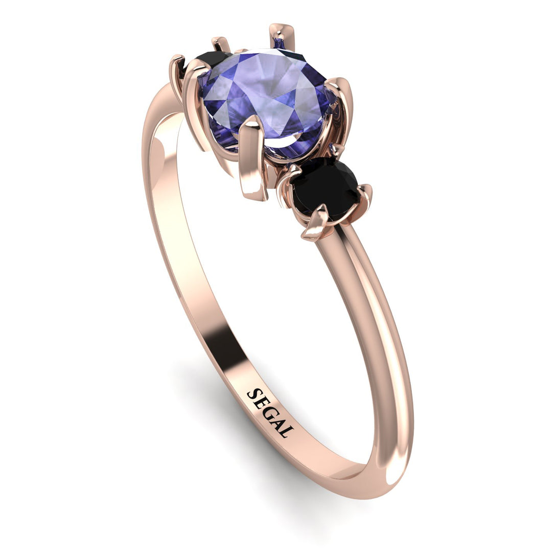 Classic Three Stone Tanzanite Engagement Ring - Valentina No. 208