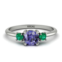 Classic Three Stone Tanzanite Engagement Ring - Valentina No. 206 image 1
