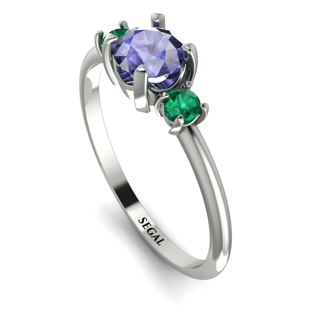 Classic Three Stone Tanzanite Engagement Ring - Valentina No. 206