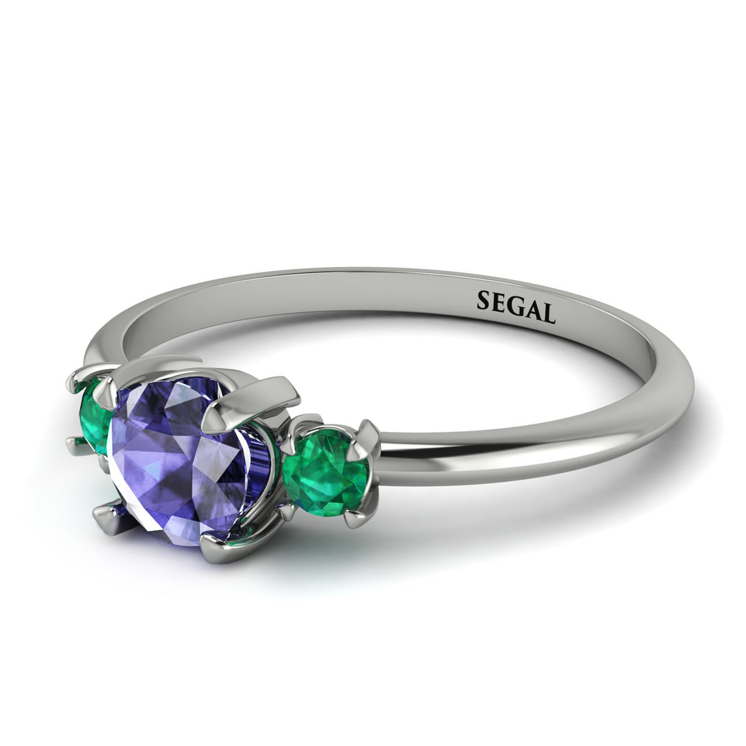 Classic Three Stone Tanzanite Engagement Ring - Valentina No. 206