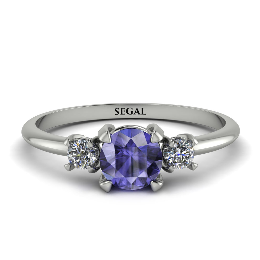 Classic Three Stone Tanzanite Engagement Ring - Valentina No. 203
