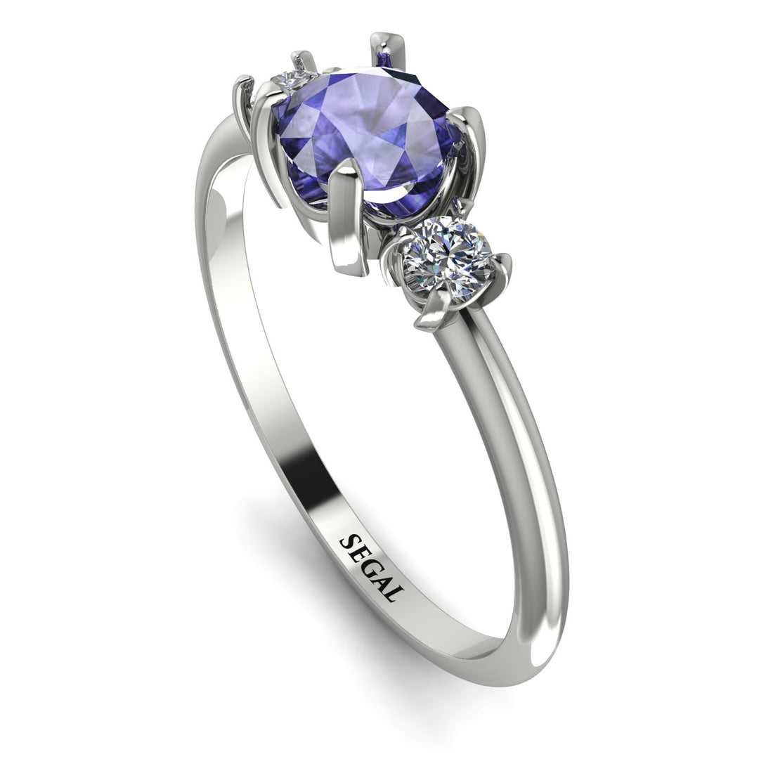 Classic Three Stone Tanzanite Engagement Ring - Valentina No. 203