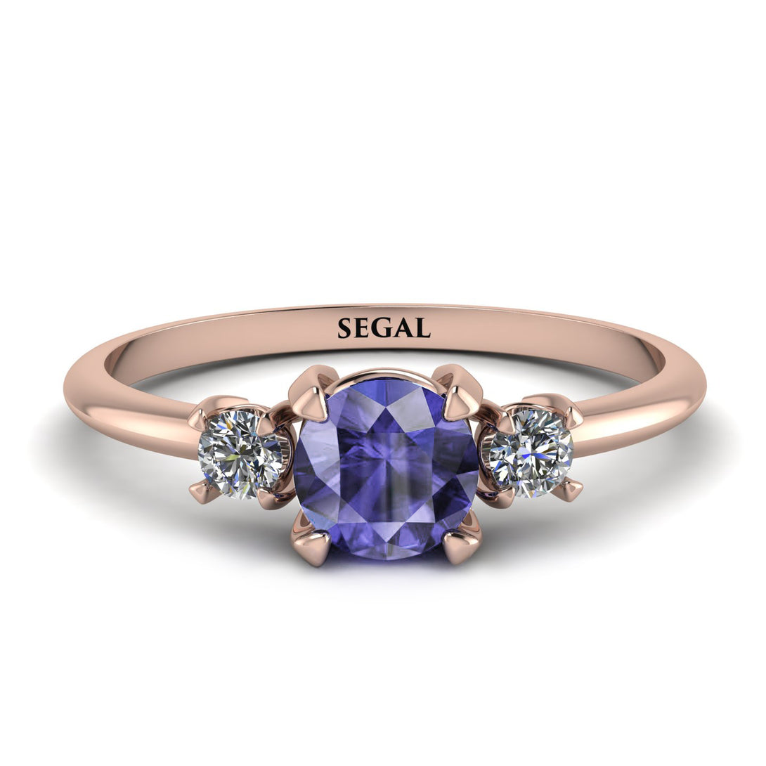 Classic Three Stone Tanzanite Engagement Ring - Valentina No. 202