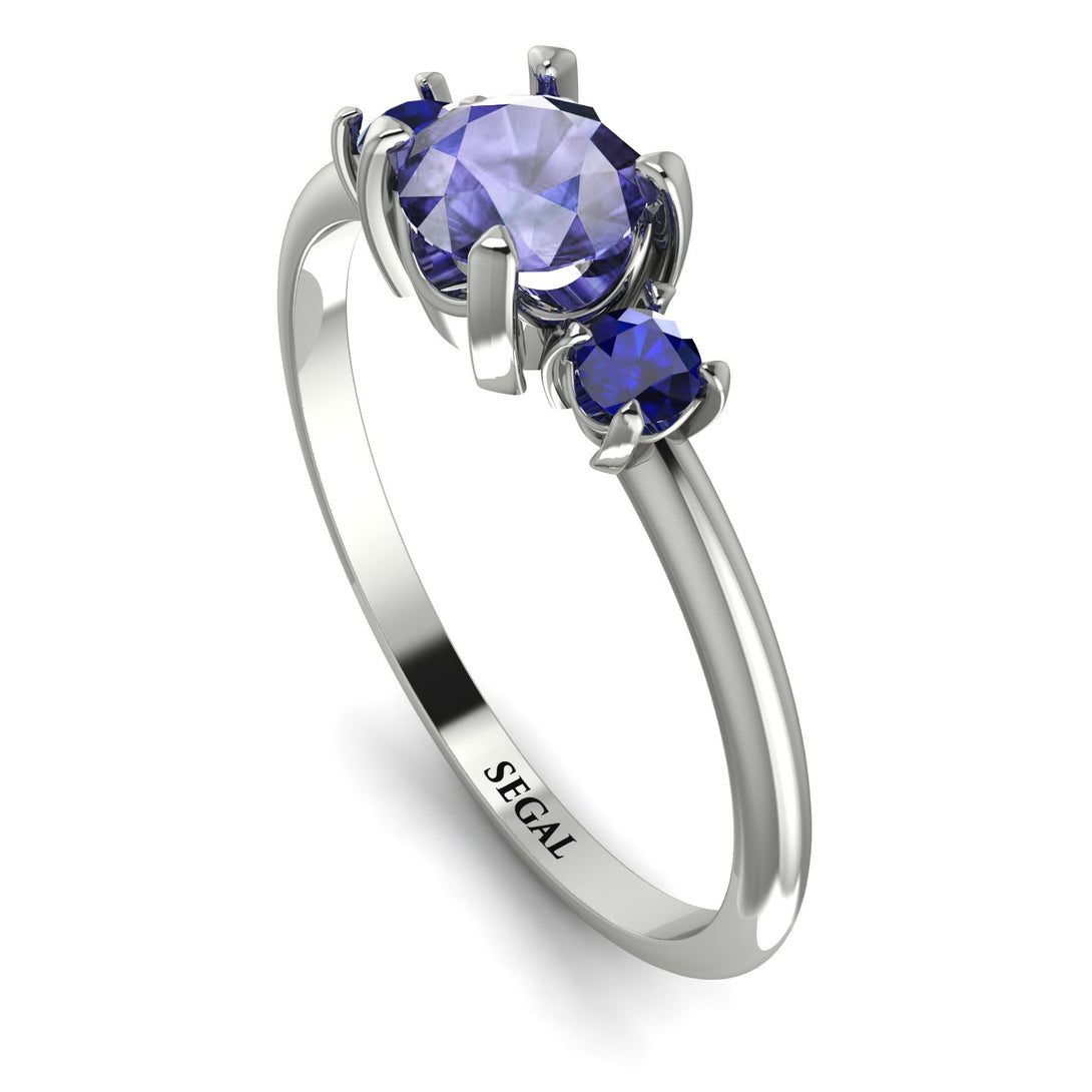Classic Three Stone Tanzanite Engagement Ring - Valentina No. 215