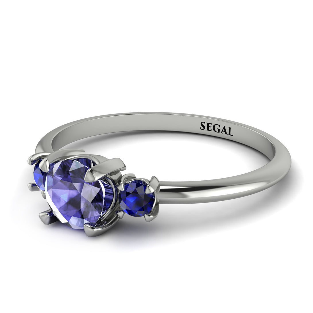 Classic Three Stone Tanzanite Engagement Ring - Valentina No. 215