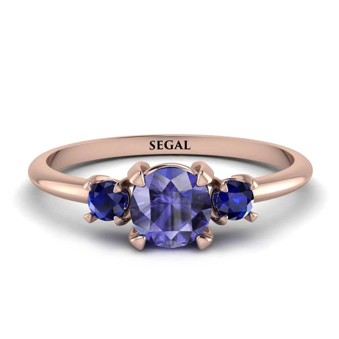 Classic Three Stone Tanzanite Engagement Ring - Valentina No. 214
