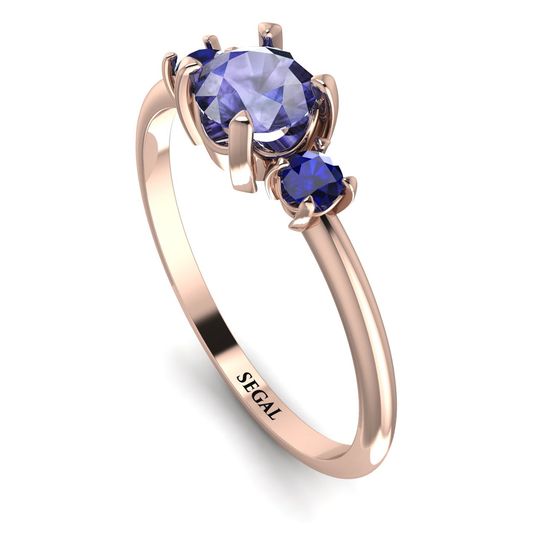 Classic Three Stone Tanzanite Engagement Ring - Valentina No. 214