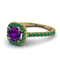 Cushion Amethyst Halo Engagement Ring - Jade No. 304 image 1