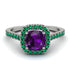 Cushion Amethyst Halo Engagement Ring - Jade No. 306