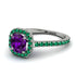 Cushion Amethyst Halo Engagement Ring - Jade No. 306