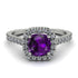 Cushion Amethyst Halo Engagement Ring - Jade No. 303 image 2