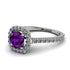 Cushion Amethyst Halo Engagement Ring - Jade No. 303