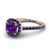 Cushion Amethyst Halo Engagement Ring - Jade No. 314