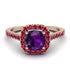 Cushion Amethyst Halo Engagement Ring - Jade No. 311