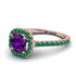 Cushion Amethyst Halo Engagement Ring - Jade No. 305