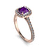 Cushion Amethyst Halo Engagement Ring - Jade No. 302