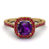 Cushion Amethyst Halo Engagement Ring - Jade No. 310