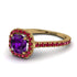 Cushion Amethyst Halo Engagement Ring - Jade No. 310 image 1