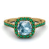 Cushion Aquamarine Halo Engagement Ring - Jade No. 404 image 2