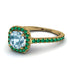 Cushion Aquamarine Halo Engagement Ring - Jade No. 404