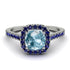 Cushion Aquamarine Halo Engagement Ring - Jade No. 415