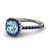 Cushion Aquamarine Halo Engagement Ring - Jade No. 415