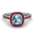 Cushion Aquamarine Halo Engagement Ring - Jade No. 412