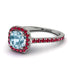 Cushion Aquamarine Halo Engagement Ring - Jade No. 412