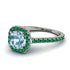 Cushion Aquamarine Halo Engagement Ring - Jade No. 406