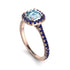 Cushion Aquamarine Halo Engagement Ring - Jade No. 414