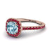 Cushion Aquamarine Halo Engagement Ring - Jade No. 411