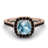 Cushion Aquamarine Halo Engagement Ring - Jade No. 408 image 2