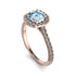 Cushion Aquamarine Halo Engagement Ring - Jade No. 402