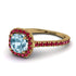 Cushion Aquamarine Halo Engagement Ring - Jade No. 410