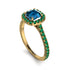 Cushion Blue Topaz Halo Engagement Ring - Jade No. 504 image 3