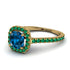 Cushion Blue Topaz Halo Engagement Ring - Jade No. 504