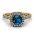 Cushion Blue Topaz Halo Engagement Ring - Jade No. 501