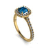 Cushion Blue Topaz Halo Engagement Ring - Jade No. 501 image 3