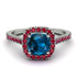 Cushion Blue Topaz Halo Engagement Ring - Jade No. 512 image 2