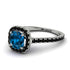 Cushion Blue Topaz Halo Engagement Ring - Jade No. 509 image 1