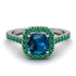 Cushion Blue Topaz Halo Engagement Ring - Jade No. 506