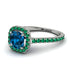 Cushion Blue Topaz Halo Engagement Ring - Jade No. 506