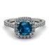 Cushion Blue Topaz Halo Engagement Ring - Jade No. 503 image 2