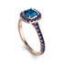 Cushion Blue Topaz Halo Engagement Ring - Jade No. 514 image 3