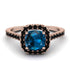 Cushion Blue Topaz Halo Engagement Ring - Jade No. 508 image 2