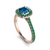 Cushion Blue Topaz Halo Engagement Ring - Jade No. 505